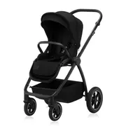 Carucior 3 in 1, Lionelo, Meril, Cu landou de dimensiune XL, Reversibil, Cu scoica auto testata ADAC, Cu accesorii, Pana la 22 kg, Conform cu EN1888-1 EN1888-2, EN1466, Negru BYNLO-MERIL_3IN1_BLACK_ONYX