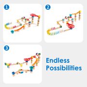 Jucarie din lemn - Marble Run Race Track (81 piese)