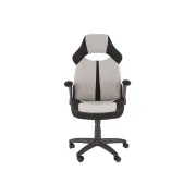 Scaun birou copii hm bloom, stofa/mesh, baza polipropilena, mecanism de balans, cotiere rabatabile, gri/negru drm10050