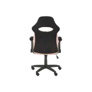 Scaun birou copii hm bloom, stofa/mesh, baza polipropilena, mecanism de balans, cotiere rabatabile, rotatie 360°, roz/negru drm10051