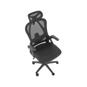 Scaun birou egonomic hm negro, mesh, mecanism balans, suport lombar, tetiera ajustabila,100 kg, negru drm10406