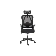Scaun birou egonomic hm negro, mesh, mecanism balans, suport lombar, tetiera ajustabila,100 kg, negru drm10406
