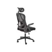 Scaun birou egonomic hm negro, mesh, mecanism balans, suport lombar, tetiera ajustabila,100 kg, negru drm10406