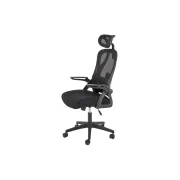 Scaun birou egonomic hm negro, mesh, mecanism balans, suport lombar, tetiera ajustabila,100 kg, negru drm10406