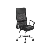 Scaun de birou ergonomic hm nuble, mesh, cadru metalic, sezut piele ecologica, inaltime ajustabila, mecanism balansare,100 kg, negru drm10408