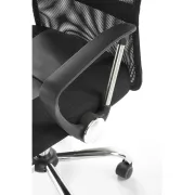 Scaun de birou ergonomic hm nuble, mesh, cadru metalic, sezut piele ecologica, inaltime ajustabila, mecanism balansare,100 kg, negru drm10408