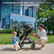 CARUCIOR KINDERKRAFT ESME, 3 IN 1, PURE BLACK VIVKSESME00BLK3000