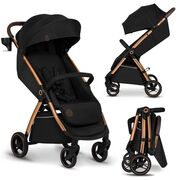 Carucior sport, Lionelo, Ingrid, Capotina impermeabila cu filtru UPF50+, Pana la 22 Kg, Spatar reglabil in 3 pozitii, Include suport pahar si plasa de tantari, Sistem pentru pliere automata, 6 luni+, Negru BYNLO-INGRID_BLACK_ONYX