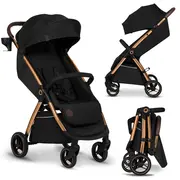 Carucior sport, Lionelo, Ingrid, Capotina impermeabila cu filtru UPF50+, Pana la 22 Kg, Spatar reglabil in 3 pozitii, Include suport pahar si plasa de tantari, Sistem pentru pliere automata, 6 luni+, Negru BYNLO-INGRID_BLACK_ONYX