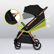 Carucior sport, Lionelo, Ingrid, Capotina impermeabila cu filtru UPF50+, Pana la 22 Kg, Spatar reglabil in 3 pozitii, Include suport pahar si plasa de tantari, Sistem pentru pliere automata, 6 luni+, Negru BYNLO-INGRID_BLACK_ONYX