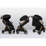 Carucior sport, Lionelo, Ingrid, Capotina impermeabila cu filtru UPF50+, Pana la 22 Kg, Spatar reglabil in 3 pozitii, Include suport pahar si plasa de tantari, Sistem pentru pliere automata, 6 luni+, Negru BYNLO-INGRID_BLACK_ONYX