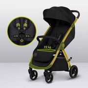 Carucior sport, Lionelo, Ingrid, Capotina impermeabila cu filtru UPF50+, Pana la 22 Kg, Spatar reglabil in 3 pozitii, Include suport pahar si plasa de tantari, Sistem pentru pliere automata, 6 luni+, Negru BYNLO-INGRID_BLACK_ONYX