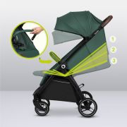 Carucior sport, Lionelo, Ingrid, Capotina impermeabila cu filtru UPF50+, Pana la 22 Kg, Spatar reglabil in 3 pozitii, Include suport pahar si plasa de tantari, Sistem pentru pliere automata, 6 luni+, Verde BYNLO-INGRID_GREEN_EMERALD