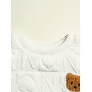 Costumas cu bluzita alba si blugi pentru baietei mbtu77-de