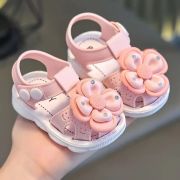Sandale roz pentru fete, cu flori 3d si strasuri mbtui14