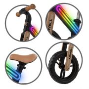 Bicicleta fara pedale, cadru nailon cu led, roti eva, kidwell suno - bej-negru edeedirobisun03a0