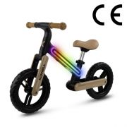 Bicicleta fara pedale, cadru nailon cu led, roti eva, kidwell suno - bej-negru edeedirobisun03a0