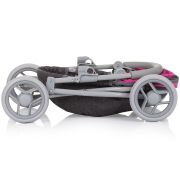 Carucior pentru papusi chipolino daisy grey pink linen hubkzkdz02401gp