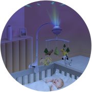 Carusel muzical pentru patut cu proiector chipolino jungle hubmild02303jun