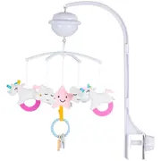 Carusel muzical pentru patut cu proiector chipolino unicorn hubmild02305uni