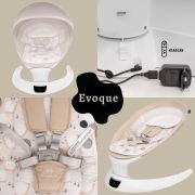 Leagan electric pentru bebelusi cu spatar reglabil si senzor de miscare, AppeKids Evoque - Bubble Beige KRTAK275978