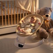 Leagan electric pentru bebelusi cu spatar reglabil si senzor de miscare, AppeKids Evoque - Bubble Beige KRTAK275978