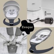 Leagan electric pentru bebelusi cu spatar reglabil si senzor de miscare, AppeKids Evoque - Powder Grey KRTAK275961