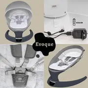 Leagan electric pentru bebelusi cu spatar reglabil si senzor de miscare, AppeKids Evoque - Powder Grey KRTAK275961