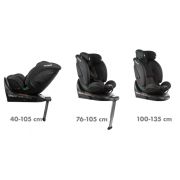 Scaun auto cu isofix kidwell gocar, grupa 40-135 cm, i-size, omologare r129 - negru edeedifosagoc01a0
