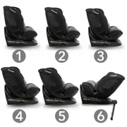 Scaun auto cu isofix kidwell gocar, grupa 40-135 cm, i-size, omologare r129 - negru-gri edeedifosagoc03a0