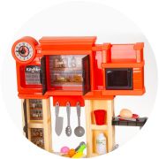 Set jucarie chipolino kitchen 84 cm cu sistem de curgere apa, lumini, sunete si 79 accesorii hubdipk002422kl