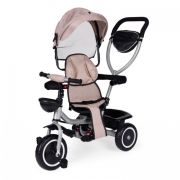 Tricicleta 2 in 1 pentru copii, scaun rotativ 360°, roti din spuma eva, ecotoys wql-066-52 - bej edeediwql-066-52beige