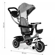 Tricicleta 2 in 1 pentru copii, scaun rotativ 360°, roti din spuma eva, ecotoys wql-066-52 - gri edeediwql-066-52grey