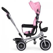 Tricicleta 2 in 1 pentru copii, scaun rotativ 360°, roti din spuma eva, ecotoys wql-066-52 - roz edeediwql-066-52pink