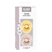 Bibs - set 2 suzete colour latex, tetina rotunda, 6 luni +-pale butter/petal bbb120463
