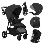 Carucior sport, Lionelo, Emma One, Cu tavita, Suport pahar, Plasa de tantari, Roti EVA, Maner reglabil, Pana la 22 kg, 6 luni+, Conform cu EN1888-1, Gri BYNLO-EMMA_ONE_GREY_STONE
