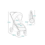 Carucior sport, Lionelo, Emma One, Cu tavita, Suport pahar, Plasa de tantari, Roti EVA, Maner reglabil, Pana la 22 kg, 6 luni+, Conform cu EN1888-1, Verde BYNLO-EMMA_ONE_GREEN_FOREST