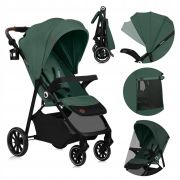 Carucior sport, Lionelo, Emma One, Cu tavita, Suport pahar, Plasa de tantari, Roti EVA, Maner reglabil, Pana la 22 kg, 6 luni+, Conform cu EN1888-1, Verde BYNLO-EMMA_ONE_GREEN_FOREST