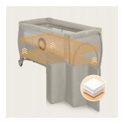 Patut pliant, Lionelo, Stefi Plus, Cu doua nivele, Cu intrare laterala cu fermoar, 2 roti, 120 x 60 cm, Conform cu standardul european de securitate EN 716, Bej BYNLO-STEFI_PLUS_BEIGE_CAPPUCCINO