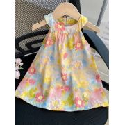 Rochita pentru fetite cu imprimeu floral pastelat mdtu88-r2