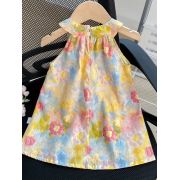 Rochita pentru fetite cu imprimeu floral pastelat mdtu88-r2