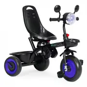 Tricicleta 3 in 1 pentru copii, scaun rotativ 360&deg;, roti din spuma eva, ecotoys wql-066-51 - albastru edeediwql-066-51blue
