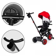 Tricicleta 3 in 1 pentru copii, scaun rotativ 360&deg;, roti din spuma eva, ecotoys wql-066-51 - rosu edeediwql-066-51red