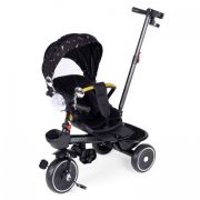 Tricicleta pentru copii, scaun rotativ 360°, roti din spuma eva, ecotoys wql-186 - negru edeediwql-186black