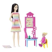 BARBIE SET DE JOACA PAPUSA BARBIE BRUNETA FACE CARIERA PROFESOARA VIVMTJCR71_JCR77