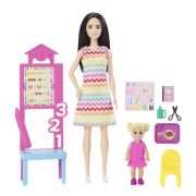 BARBIE SET DE JOACA PAPUSA BARBIE BRUNETA FACE CARIERA PROFESOARA VIVMTJCR71_JCR77