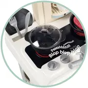 Bucatarie smoby cherry kitchen cu 25 accesorii hubs7600310914