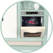 Bucatarie smoby cherry kitchen cu 25 accesorii hubs7600310914