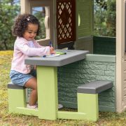 Masa de picnic cu doua banci smoby life pentru casuta verde hubs7600810927