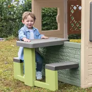 Masa de picnic cu doua banci smoby life pentru casuta verde hubs7600810927